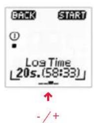 BACK START ① Los Time [20s.(58:33)] - / + - / +