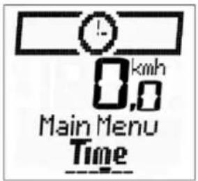 0 km/h 0,0 Main Menu Time