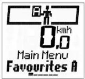 0.0kmh Main Menu Favourites A