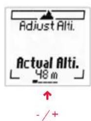 Adjust Alti. Actual Alti. 48 m +/+