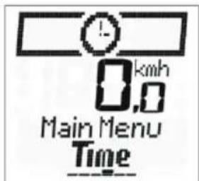 0,0 km/h Main Menu Time