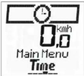 0,0 km/h Main Menu Time