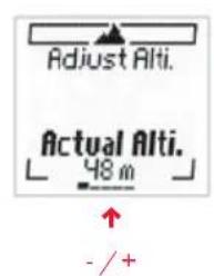 Adjust Alti. Actual Alti. 48 m - / +