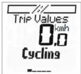 Trip Values 0,0 km/h Cycling