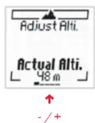 Adjust Alti. Actual Alti. 48 m ↑ - / +