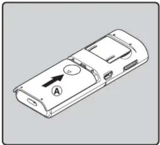 OLYMPUS VN-405PC - Inserting batteries - 3