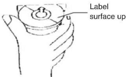 Label surface up