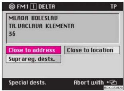 FM1 1 DELTA TP MLADA BOLESLAV TR.VACLAVA KLEMENTA 36 Close to address Close to location Suprareg. dests. Special dests. Abort with