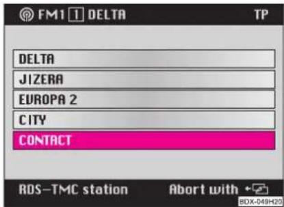 FM1 DELTA TP DELTA JIZERA EUROPA 2 CITY CONTACT ROS-TMC station Abort with + BOX-049H20