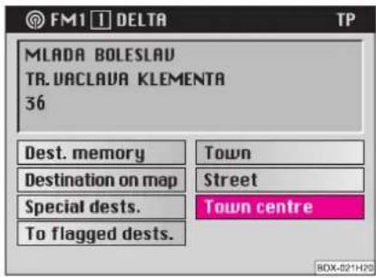 FM1 DELTA TP MLADA BOLESLAV TR. VACLAVA KLEMENTA 36 Dest. memory Town Destination on map Street Special dests. Town centre To flagged dests.