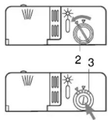 Diagram showing two electrical switch configurations with labeled components and directional indicators