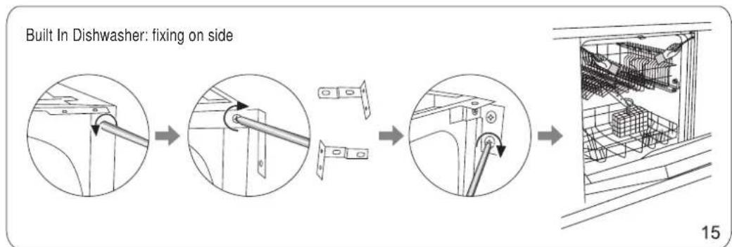 Built In Dishwasher: fixing on side 15