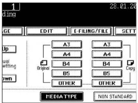 TOSHIBA E-Studio 3511 - Press the [MEDIA TYPE] button when the paper other than plain paper is set. - 1