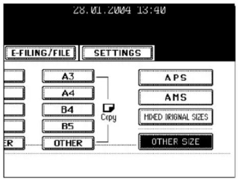 TOSHIBA E-Studio 3511 - Setting the [OTHER SIZE] button - 1