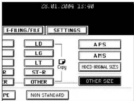 TOSHIBA E-Studio 3511 - When the standard size paper other than A3, A4, B4 and B5 is set, press the [OTHER SIZE] button. - 1