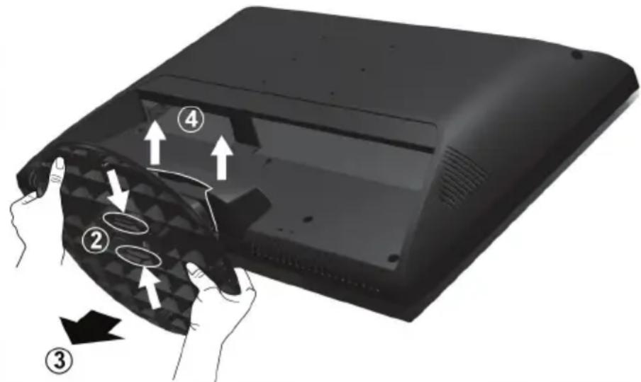 Diagram illustrating a device's internal structure with numbered annotations indicating components and directional arrows.