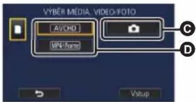 VYBÉR MEDIA. VIDEO/FOTO AVCHD WIN frame C D Vstop