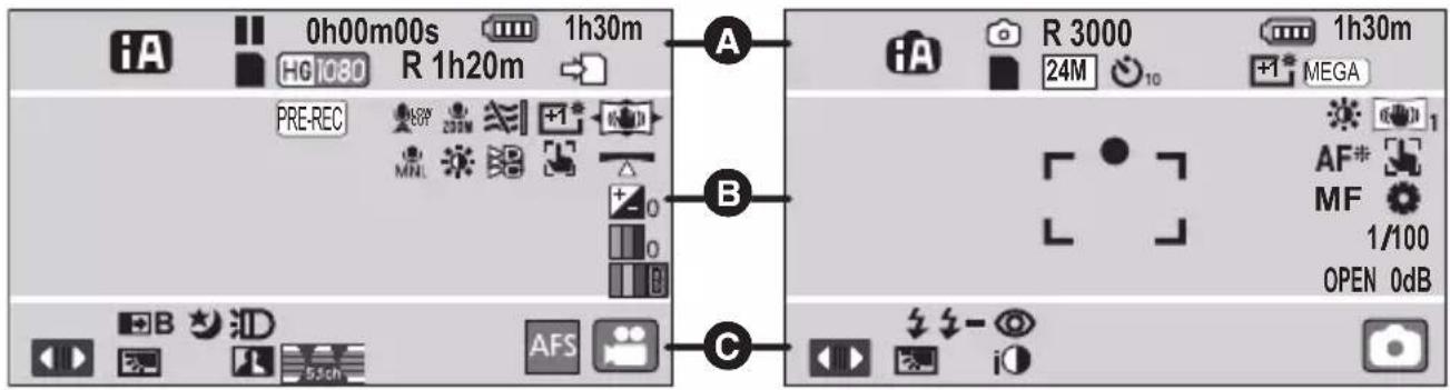 0h00m00s HG1080 R 1h20m PRE-REC AF 5.5ch A B C R 3000 24M 1h30m +1 MEGA AF* MF 1/100 OPEN 0dB