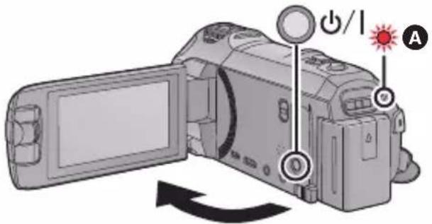 PANASONIC HC-V730 - Zapnutí a vypnutí napájení prostřednictvím tlačítka napájení - 1