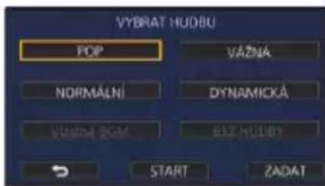 VYBRAT HUDBU POP VAZNA NORMÁLNÍ DYNAMICKÁ VÝRZI ROM BIZ HUBY START ZADAT