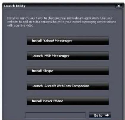 Launch Utility Install or launch your traffic chat program and webcam application, Use your webcam to add an intra-personal team to your internet messaging conversations with your live video. Install Yahoo! Messenger Launch MSN Messenger Install Skype Launch Aircraft WebCam Companion Install Never Phone Go to