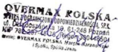 OVERMAX ROLSKA MIES ZÓGRANHSZON NÓDPOWIEDZIAŁNOŚOFA, SP.K. UJ. Detdoszanska 10, 61-248 Poznań MP 781-267-45-78, Regom 390448504 davie): OVERMAX POLSKA Marche Baranovića I Svolka, Spółka Jenań