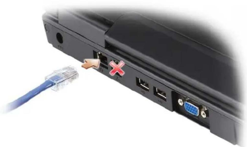 DELL Vostro 1000 - Připojení sít'ového kabelu nebo kabelu širokopásmového modemu - 3