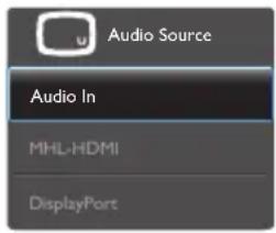 Audio Source Audio In MHL-HDMI DisplayPort