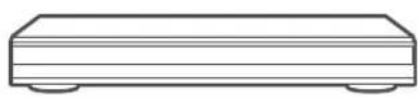 Simple line drawing of a rectangular box with two side wheels (no text or symbols)