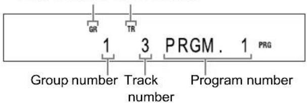 GR TR 1 3 PRGM . 1 PRG Group number Track number Program number