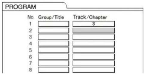 PROGRAM No Group/Title Track/Chapter 1 3 2 3 4 5 6 7 8