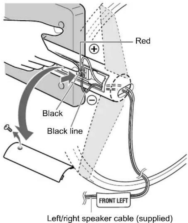 Red Black Black line FRONT LEFT Left/right speaker cable (supplied)