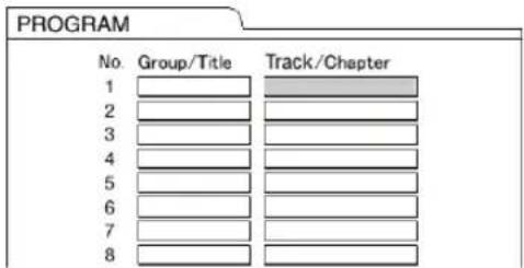 PROGRAM No. Group/Title Track/Chapter 1 2 3 4 5 6 7 8