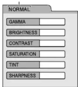 NORMAL GAMMA BRIGHTNESS CONTRAST SATURATION TINT SHARPNESS