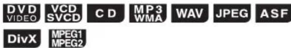 DVD VIDEO VCD SVCD C D MP3 WMA WAV JPEG ASF DivX MPEG1 MPEG2