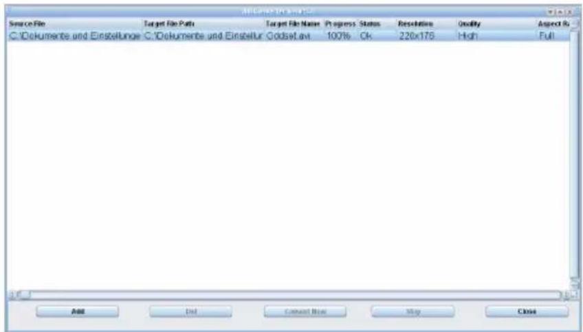 AFL-CHEV-10.0002 Source File Target File Path Target File Name Progress Status Resolution Quality Aspect R C:\Dokumente und Einsstellung C:\Dokumente und Einsellur CodsetLavt 100% Ok 220x175 High Full Add Det Connect Blue May Close