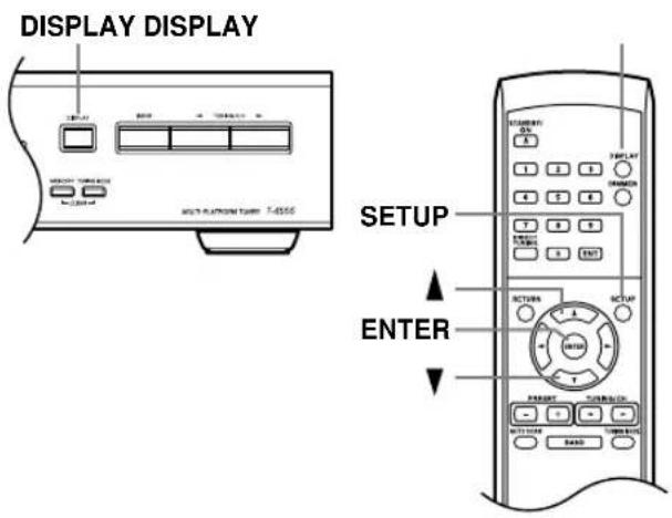 DISPLAY DISPLAY T-4556 SETUP ENTER