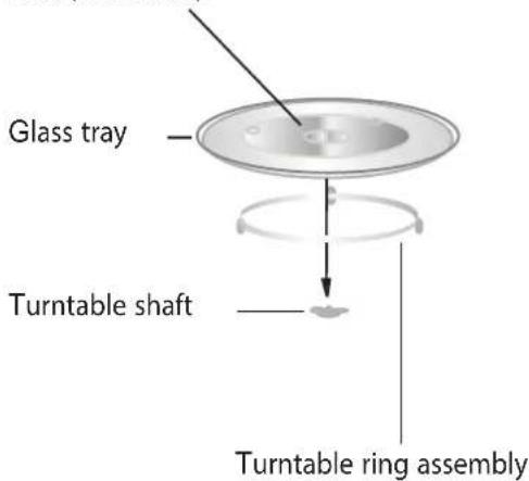 Glass tray Turntable shaft Turntable ring assembly