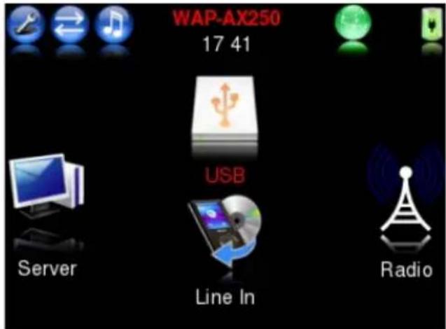 WAP-AX250 17 41 USB Server Line In Radio