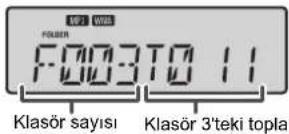 SHARP XL-UR14H - Klasör modu açıklken MP3/WMA diski oynatma prosedürü - 2