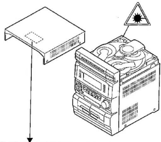 Diagram showing a device with a warning sign and a warning triangle, no text or symbols present.