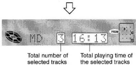 MD 3 16:13 PRDM Total number of selected tracks Total playing time of the selected tracks