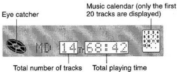 Eye catcher Music calendar (only the first 20 tracks are displayed) 1,2,3,4 5,6,7,8 9,10,11,12 13,14,... Total number of tracks Total playing time