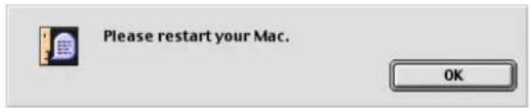 Please restart your Mac.