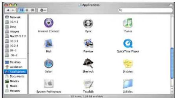 Network 10.4.1 Data Images MacOS 9.2.2 10.3.9 10.2.8 OS-1 OS-2 Desktop validation Applications Documents Movies Music Pictures Internet Connect Sync iTunes Mail Preview QuickTime Player Safari Sherlock Stickies System Preferences TextEdit Utilities 25 items, LRTG 6 available