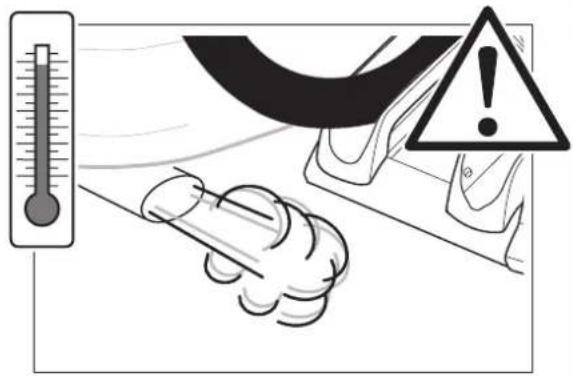 Illustration showing a thermometer, warning sign, and handshake with an exclamation mark symbol