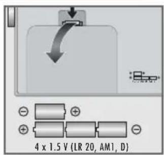 4 x 1.5 V (LR 20, AM1, D)