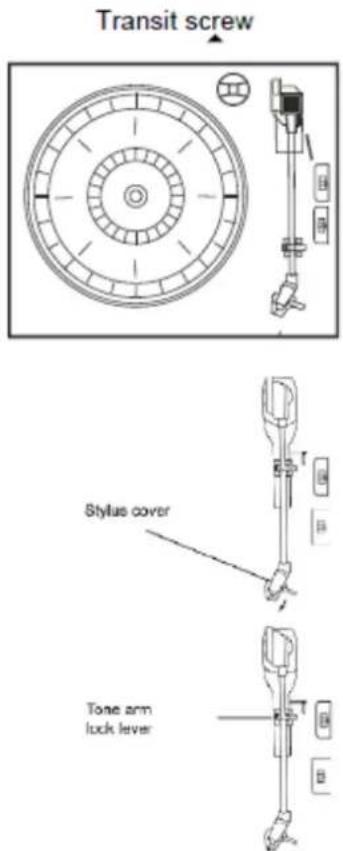 Transit screw Stylus cover Tone arm lock lever