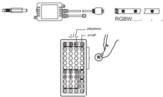 RGBW...... play/pause on/off