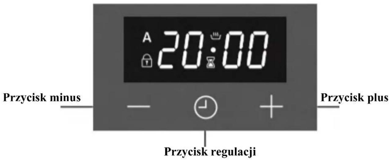 A 20:00 Przycisk minus Przycisk plus Przycisk regulacji